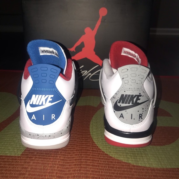 Jordan 4 “ What The 4s " Size 8.5 White Blue Red - Picture 3 of 7
